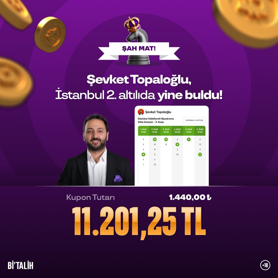 Şevket Topaloğlu YİNE BULDU! 💪

💰 <a href="/TopalogluSevket/">Şevket Topaloğlu</a>’in İstanbul 2. 6'lı Ganyan hazır kuponu 11.201,25 TL kazandırdı!

📲 bitalih.go.link/clrhy
