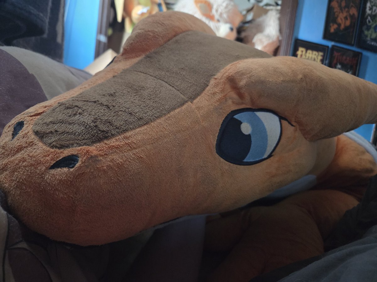 NekariVarra's tweet photo. It's been a few years and every night I'm so thankful for this big doofus. He will forever be the best thing I've ever purchased. *Ps I know he looks a little dirty, it's hard trying to keep up* https://t.co/bCDs6Eseig