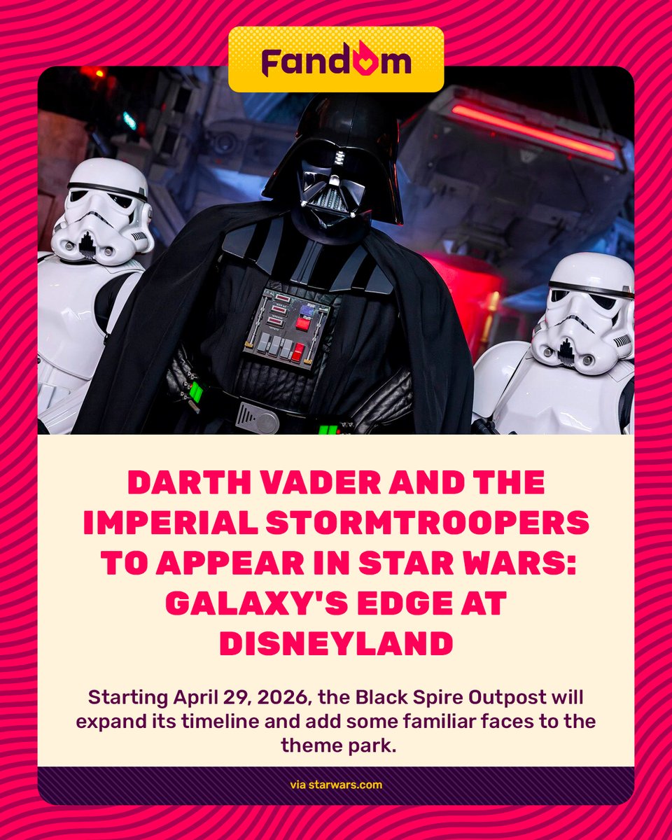 getFANDOM's tweet image. Expect to see #DarthVader and the #Stormtroopers strutting down #GalaxysEdge starting this spring 👀