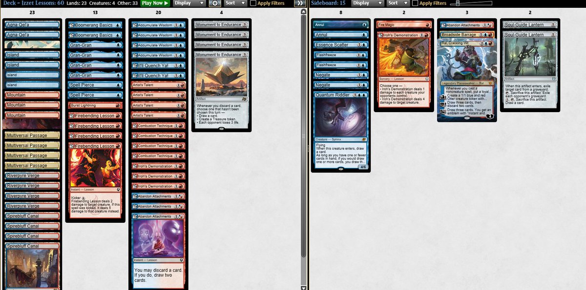 Top8 no Standard Challenge de UR Lessons (sem querer entrei com uma lista antiga, mas tudo bem). 

R1: Jeskai Control 1x2
R2: Jeskai Control 2x0
R3: UG Ouroboroid 2x1
R4: UR prowess 2x1
R5: UW Control 2x0
R6: Jeskai Control 2x1
Top8: Jeskai Control 1x2

<a href="/fireshoes/">Robert Taylor🔥</a>