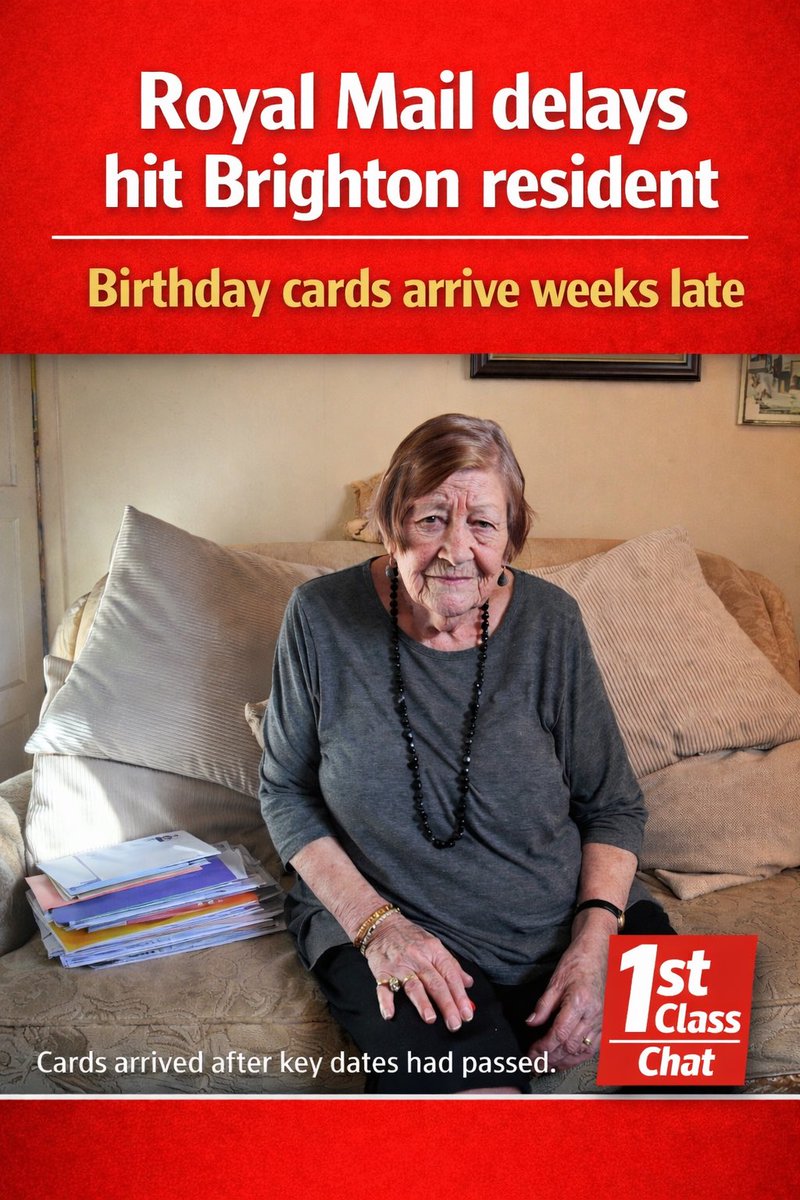 1stclasschat's tweet image. 📮 Royal Mail has apologised after a Brighton woman received her birthday cards weeks late due to postal delays.