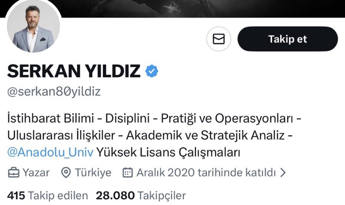 <a href="/serkan80yildiz/">SERKAN YILDIZ</a> O sırada elemanın güncel eğitim durumu ; 

“İstihbarat Bilimi Stratejik Anewliz Anadolu Üniversitesi Yüksek Lisans Çalışmaları”
