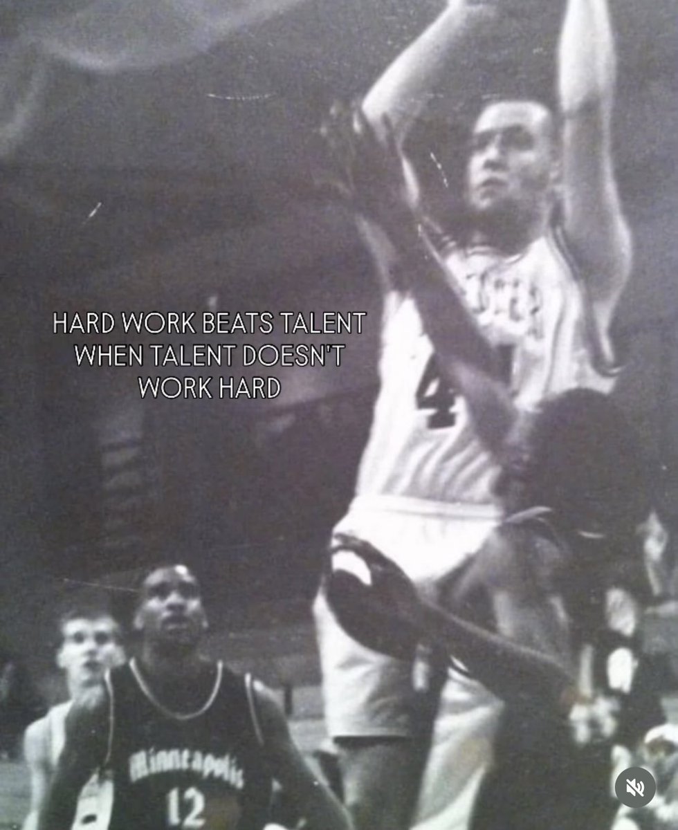 I get asked a lot about my college basketball.  There was no way I would have played college hoops without living this quote.  I always had the mentality that if I work harder that day I will out work another competitor.  Day by day I added them up and more and more fell.