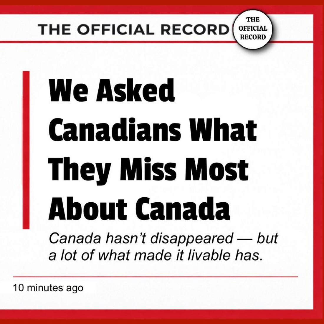 Concern70732755's tweet image. What do you miss most about the Canada before Trudeau and Carney ??