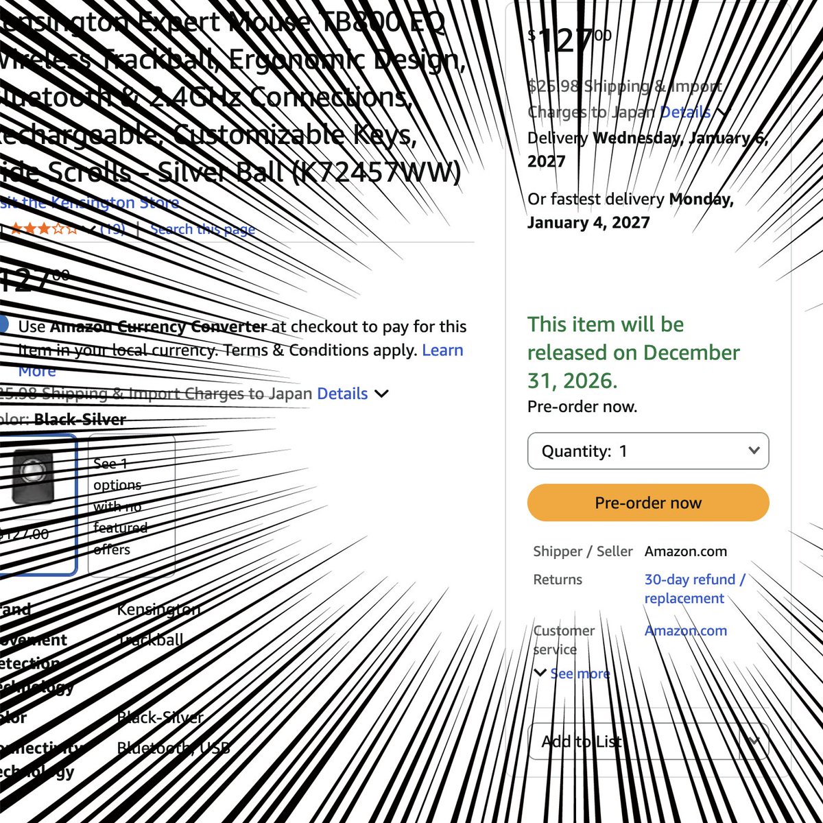 某所でも話題になっていました、北米AmazonでTB800のリリース予定日が26年12月31日になっていると。

「目処立たず」の意だと思いますが、期限を切らずに徹底して改修したほうが禍根を残さないと思います。はい🤔
amazon.com/dp/B0G478T42L/