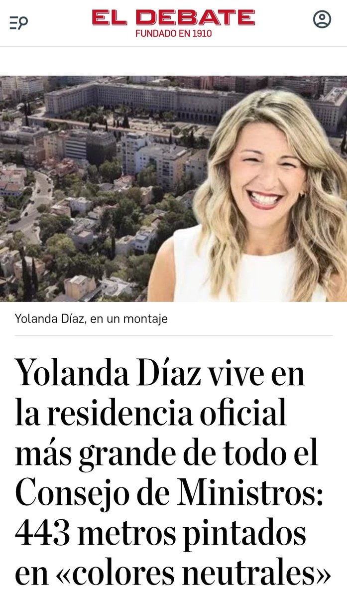 UACD_Youtube's tweet image. Yolanda Díaz vive en un piso oficial de 450m2 en La Castellana, pagado con nuestros impuestos.

Además como Diputada cobra casi 2200€ al mes de Ayuda Vivienda libre de impuestos (26.000€ al año)

Luego tiene el cuajo de hablar del "problema de la vivienda" cuando ella ocupa el…