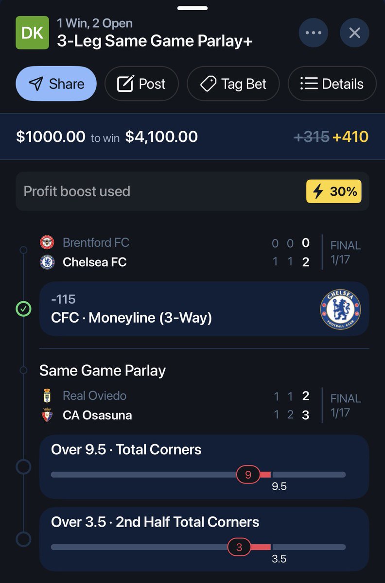 Did anyone else have over 9.5 corners in the Oviedo Osasuna game? One of the most sickening beats I’ve ever had. 9th corner came in the 67th minute and then not a single one in the 33 minutes that followed