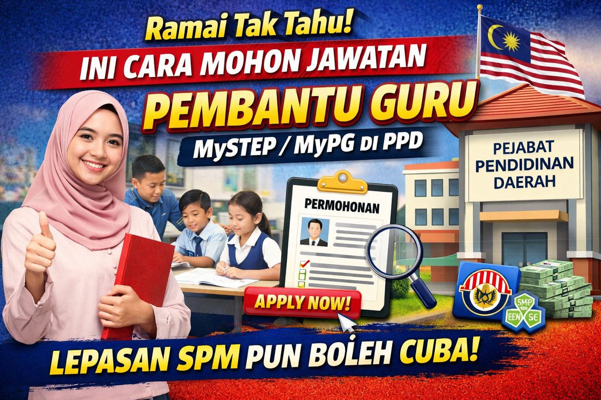 Ramai Tak Tahu! Ini Cara Mohon Jawatan Pembantu Guru MySTEP/MyPG di PPD – Lepasan SPM Pun Boleh Cuba ehbuzz.com/ramai-tak-tahu…