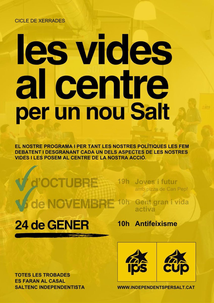 ipssalt's tweet image. 🔴⚫️ Dissabte 24 ens hi tornem a posar, grup de discussió sobre antifeixisme, no hi falteu!