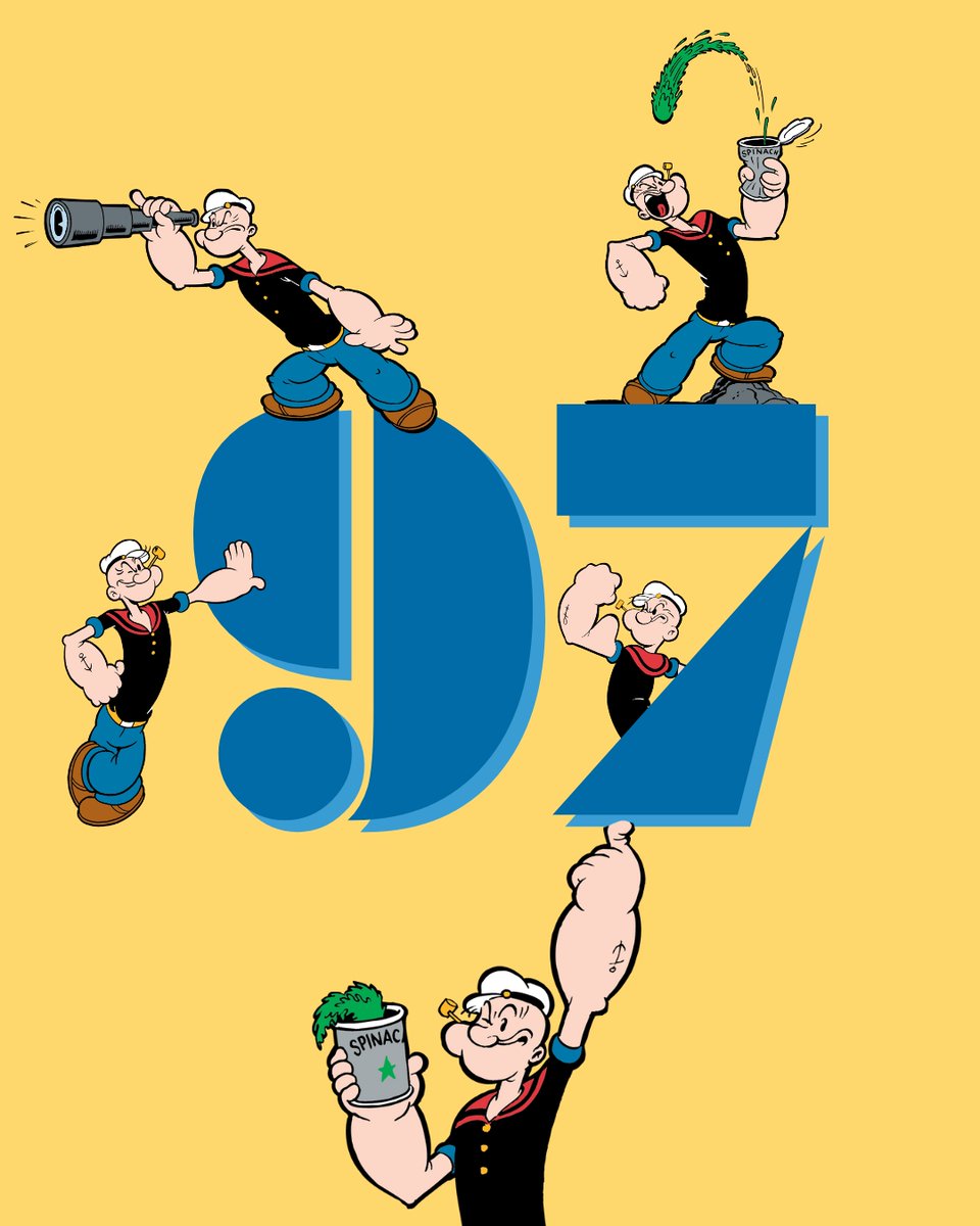 Celebrating 97 years of spinach-powered strength! 💪🥬

#PopeyeTheSailorManDay