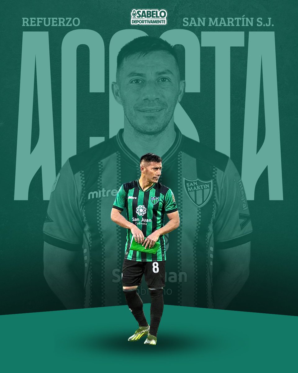 #Atleticotucuman  |¡SE MUDA PARA SAN JUAN! ✅

🟢⚫️ Guillermo"Bb" Acosta Jugará para el “Santo” Sanjuanino. 

⏪ En las próximas horas viajará para realizar la revisión médica y luego la firma de su contrato.  

✅Se confirma lo anticipado días atrás por SABELO DEPORTIVAMENTE.