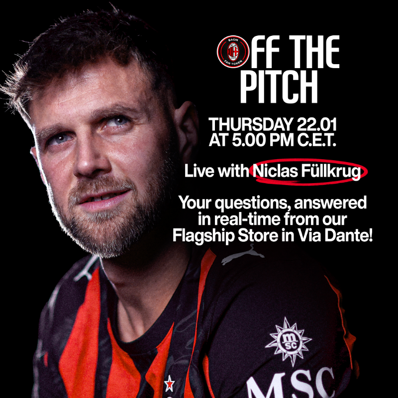 acmilan's tweet photo. Send us your questions for Niclas, watch him answer live from the Flagship Store Via Dante 💬
⚠ Not available in the UK
Brought to you by @socios