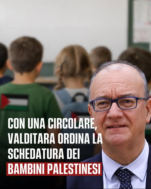 L'ultima oscenità di #Valditara,schedatura dei bambini palestinesi! Discriminazione su base etnica che ricorda drammaticamente le leggi razziali del 1938 in un Paese e sotto #GovernoMeloni che non è stato mai neanche capace di condannare il #GazaGenocide‌! Ministro, SI VERGOGNI!