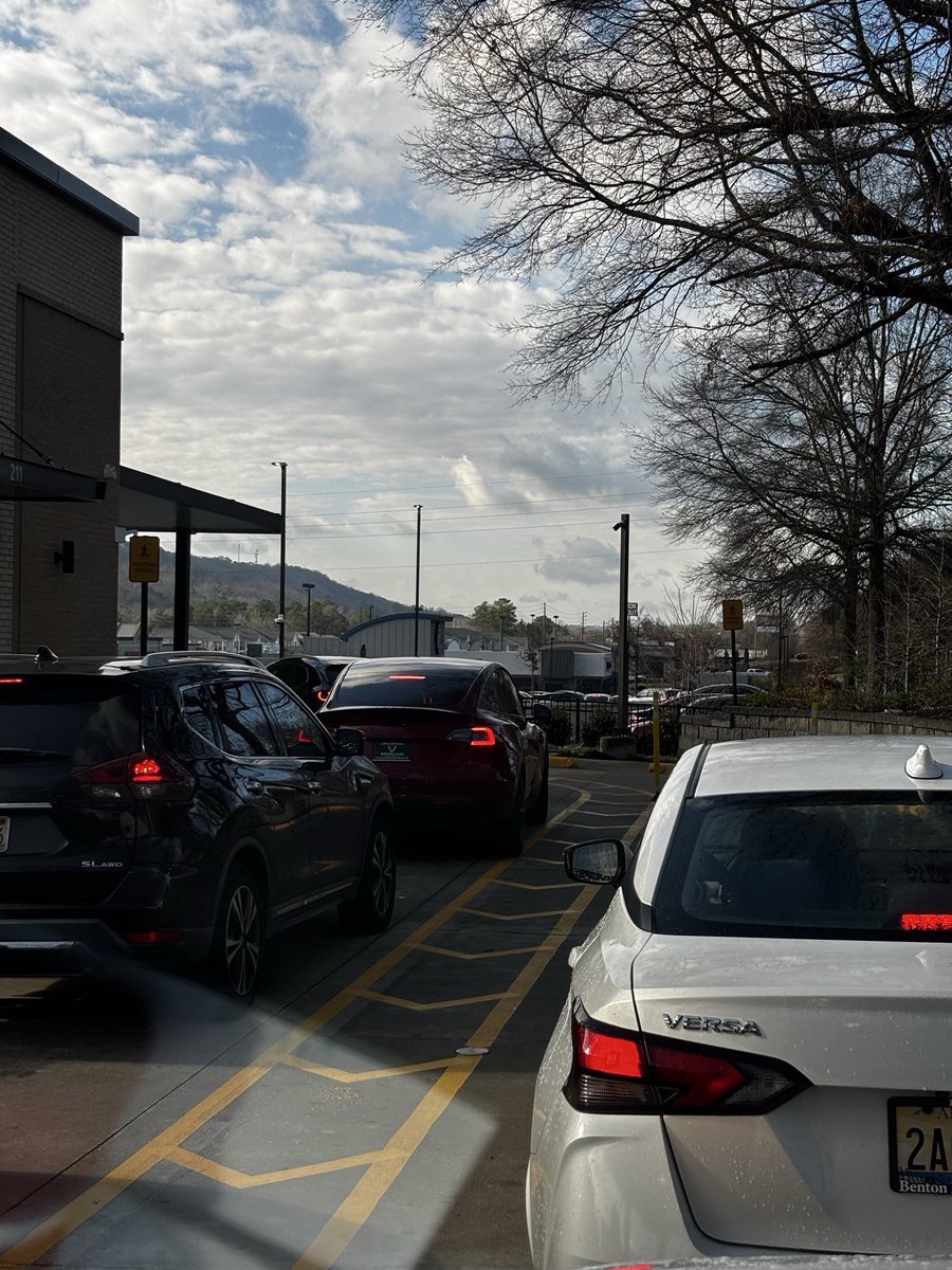 Hey <a href="/ChickfilA/">Chick-fil-A, Inc.</a> can you explain the reason for having two lanes in the drive through to take orders, but then merging back into one lane to pick up the food? #dumb #wasteoftime