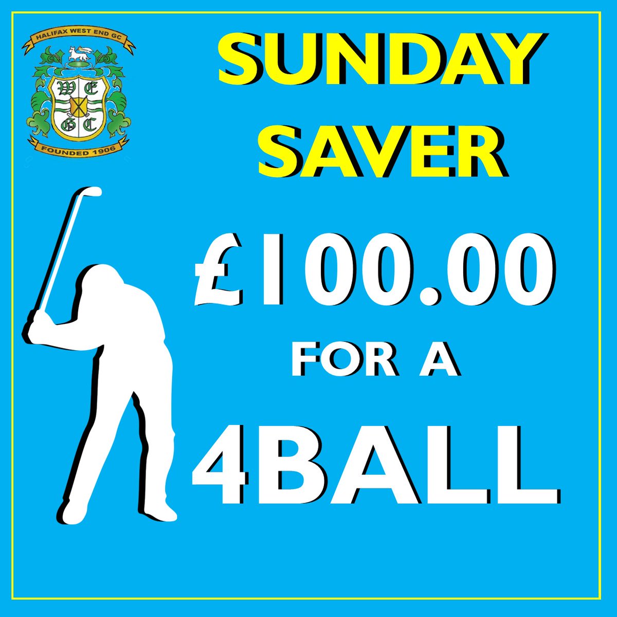 HalifaxWestEndG's tweet photo. ⛳ Winter Golf. No Compromise.
Play from real grass fairways this Sunday at Halifax West End.While other courses rely on mats, we’re keeping golf the way it should be.
💷 Sunday Green Fees
£30pp | £100 4-Ball
📅 Book your tee time - https://t.co/FmLwR9Z4bx https://t.co/s0InqtPunQ