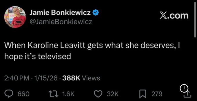 RickMcCharles's tweet photo. @JamieBonkiewicz What was it that you were suggesting she deserves? Sure looks like a threat to me. Weasel. https://t.co/xCbF6VEMNc