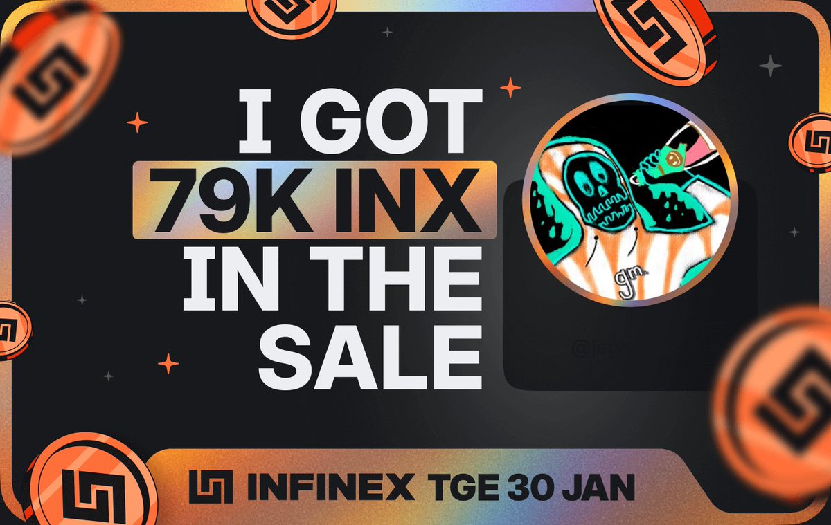 Going to make it now…bring it in! I got 79K INX in the <a href="/infinex/">Infinex</a> sale - TGE 30 Jan 2026