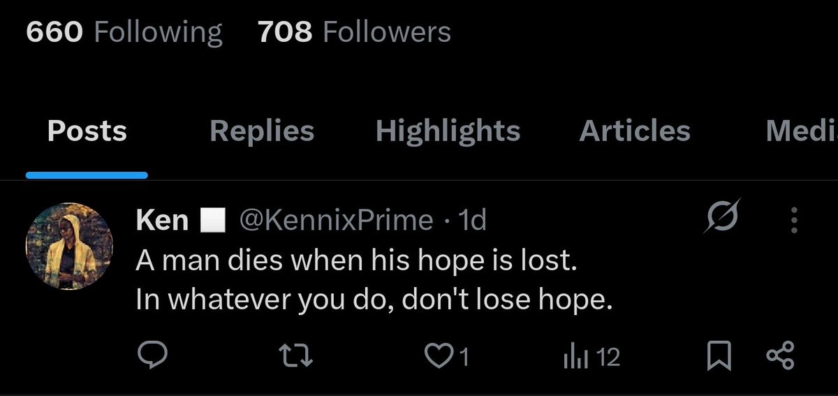 KennixPrime's tweet image. This is criminal, just 12 impressions after 24hrs 😂💔