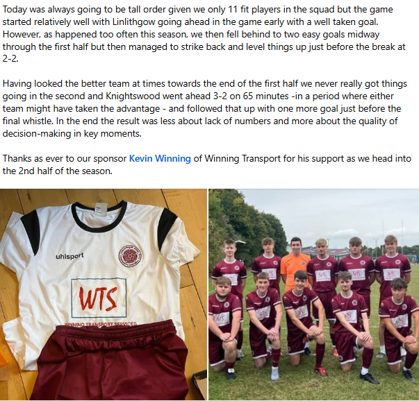 LRCFC2008's tweet photo. Knightswood 2008 (4) – (2) Linlithgow Rose CFC 2008 https://t.co/UxtQyBkT6d