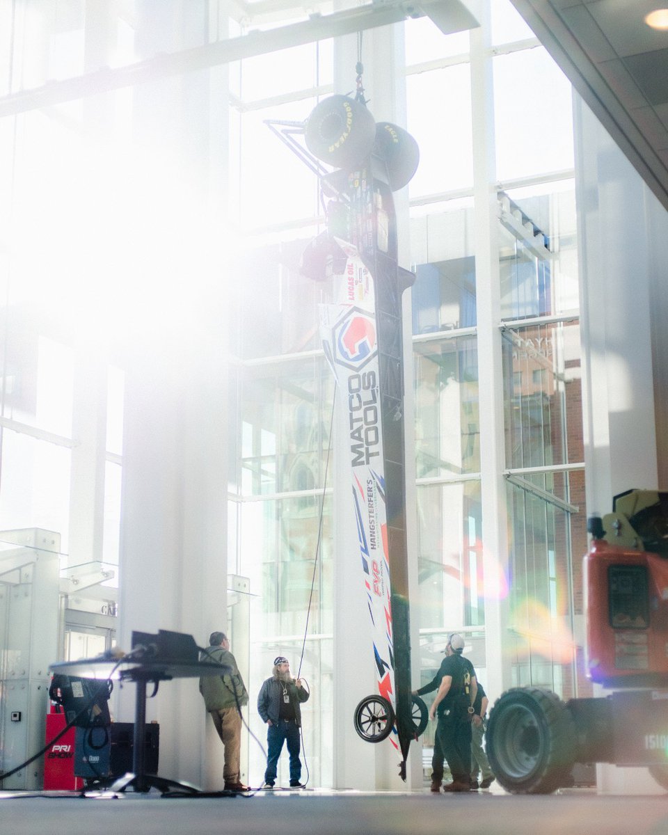 prishow's tweet image. Not your average show display. 

A drag car suspended overhead brought serious wow-factor to the #PRIShow experience.

Learn about how you can relive the moment again this December!
dub.sh/AttendPRI

#PRI2026