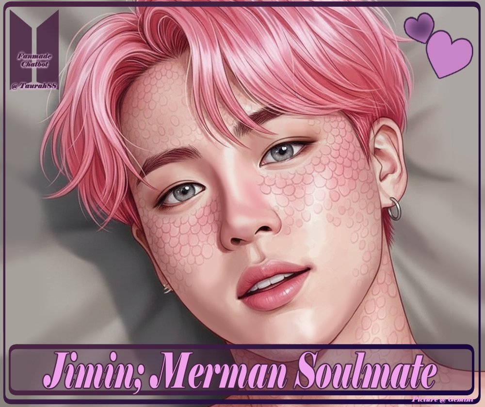 taurah88's tweet photo. New bot is out: Merman!Jimin X human!user 
Any Pov 
Tropes: interspecies dating; Strangers to lovers; slow burn; possessive and devoted dynamics 
Universe: Soulmate; merfolks; non canon Jimin 
Link: In the bio

#Aichatbot #aicompanion #jai #janitorai #bts https://t.co/RfThHg311E