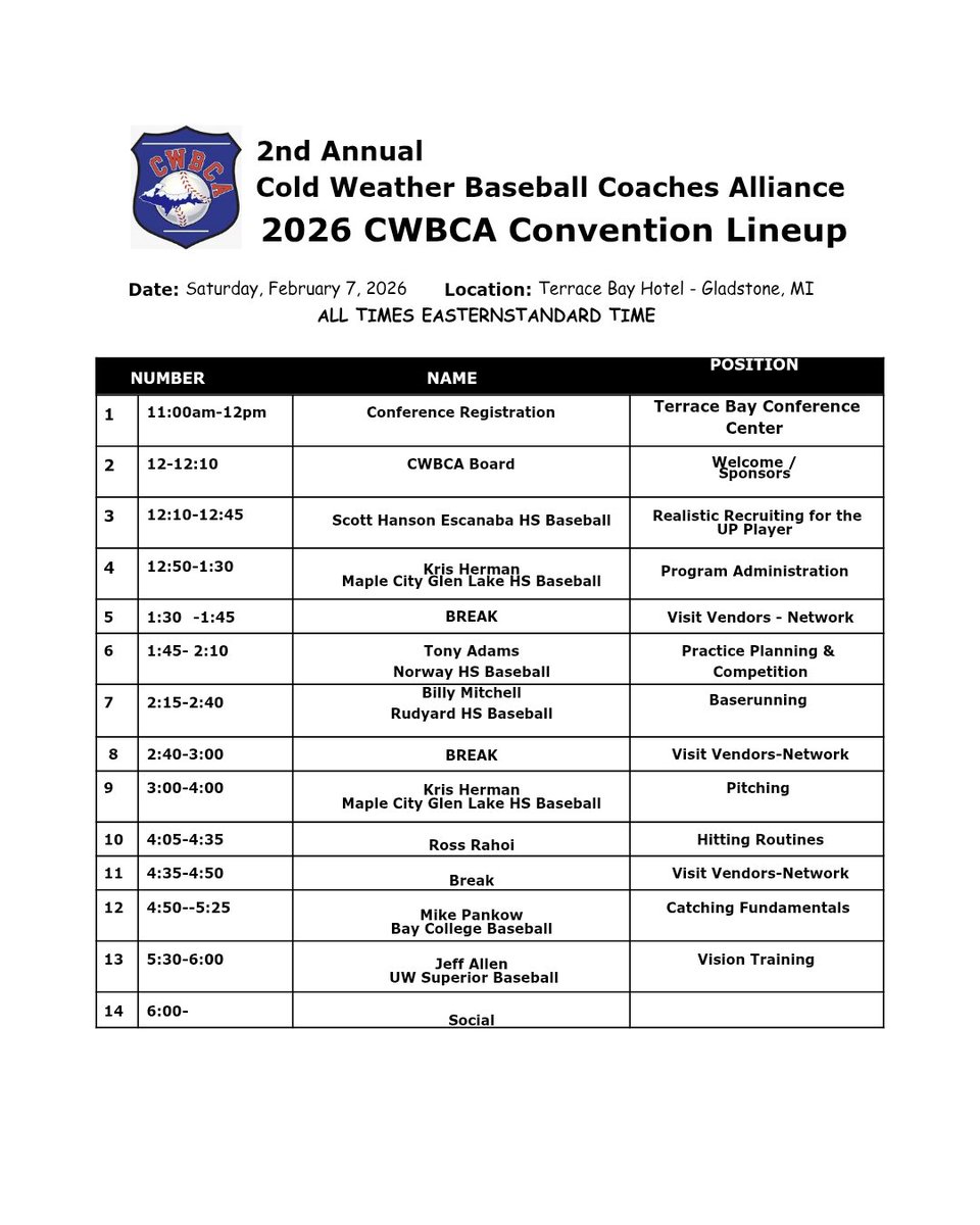 Cold Weather Baseball Coaches Alliance tweet media