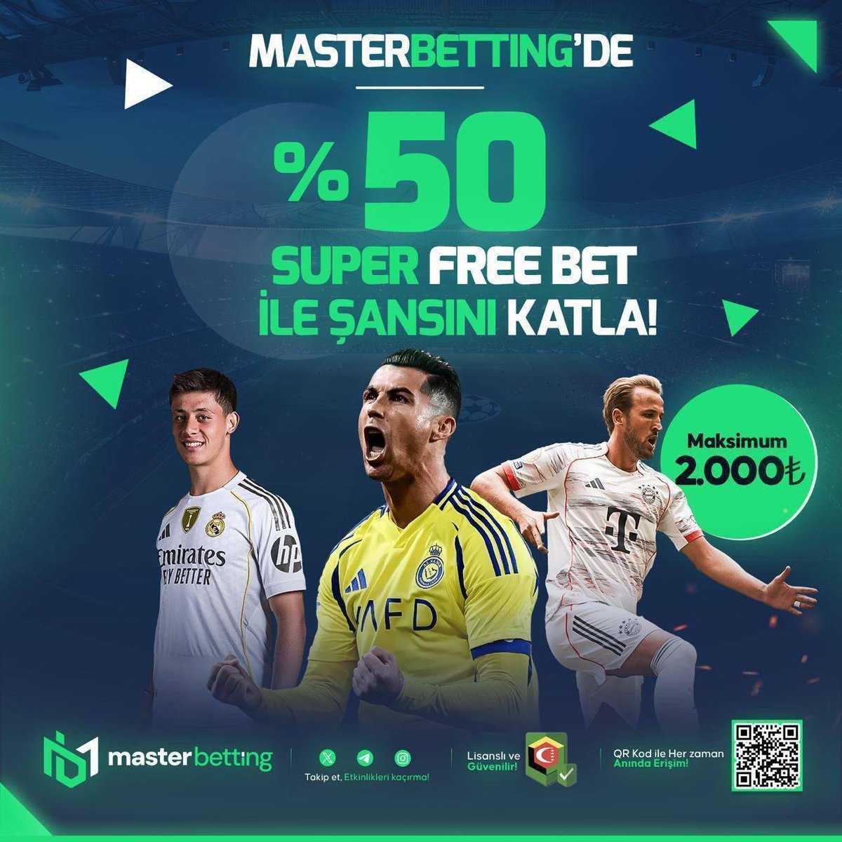 Master_Resmii's tweet photo. ⚽️ %50 SÜPER FREEBET DEVAM EDİYOR!!

🥳Kazancını ikiye katlamak isteyenler için efsane fırsat!

💰 2.000 TL’ye kadar %50 Süper FreeBet seni bekliyor — yatır, oyna, kazancı büyüt!

⚠ Bonusun aktif olması için minimum 100 TL yatırım yeterlidir.

➡  https://t.co/lNl3N8wUfB https://t.co/MufSV0CbuV