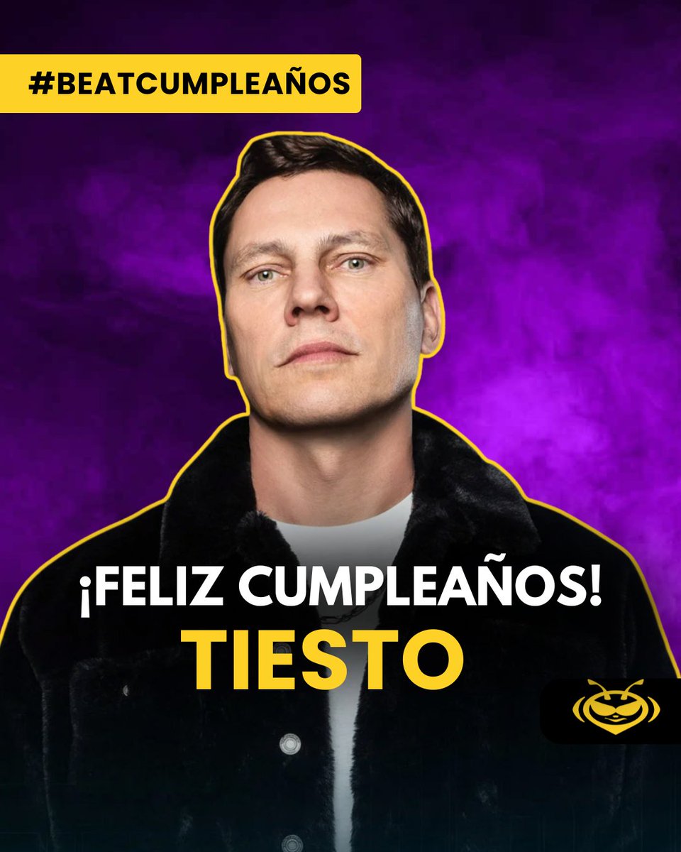 BEATOFICIAL's tweet photo. Hoy cumple años una leyenda que nunca dejó de evolucionar.🎂 Feliz cumpleaños, @Tiësto 🤩
#BeatCumpleaños #tiesto #happybirthday https://t.co/imO03mlK0t
