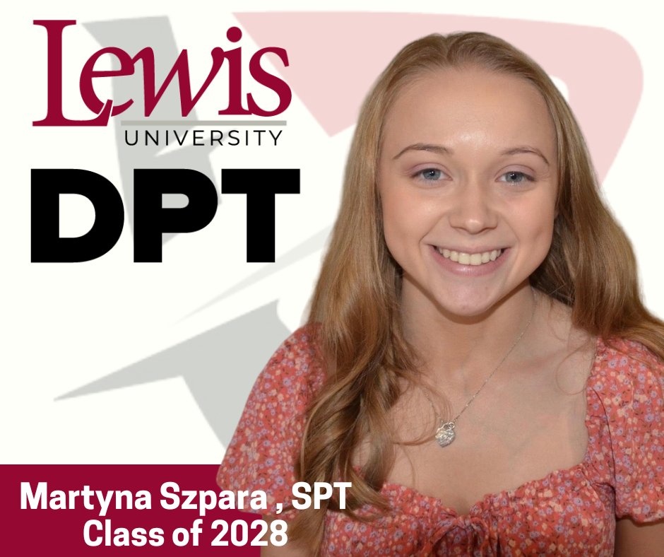 LewisDPTFlyers's tweet image. Meet Martyna Szpara, SPT! Excited to begin the DPT program at Lewis University, she’s passionate about patient-centered care and lifelong learning. Outside the classroom, she enjoys strength training and traveling. #LewisDPT #FuturePT #WelcomeToLewis
