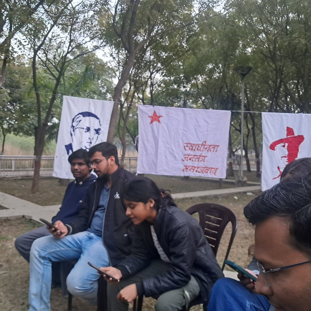 SfiBbau's tweet photo. On the 10th death anniversary of Rohith Vemula, SFI BBAU remembered him by exhibiting a collection of posters. He was a bright student who aspired to become a writer of science. Rohith Vemula was a victim of institutionalised oppression.
From shadows to the stars.
#RohithVemula https://t.co/nzJ0hoIAiw