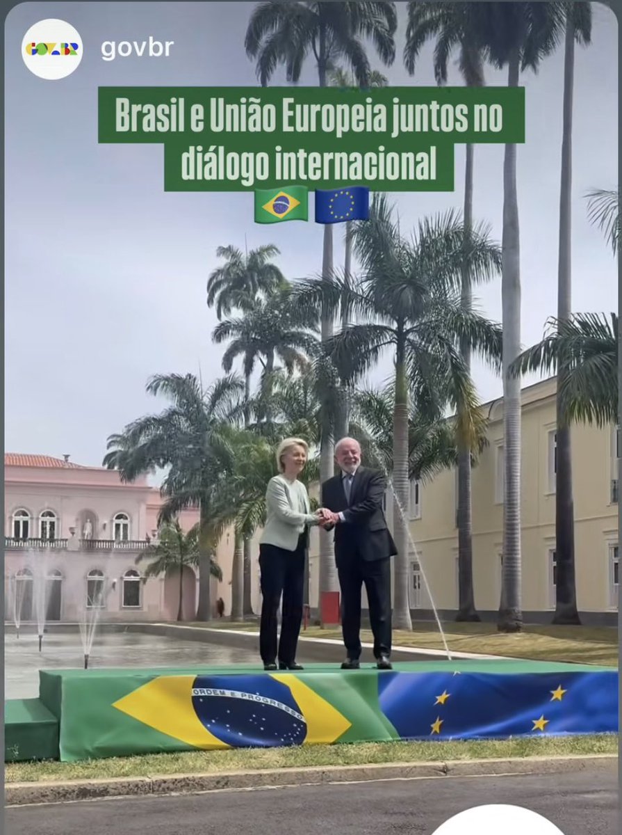 EU Commission President Ursula Von Der Leyen <a href="/EU_Commission/">European Commission</a> and President Lula of Brazil <a href="/ItamaratyGovBr/">Itamaraty Brasil 🇧🇷</a> meet in Rio to sign the EU-Mercosur partnership.