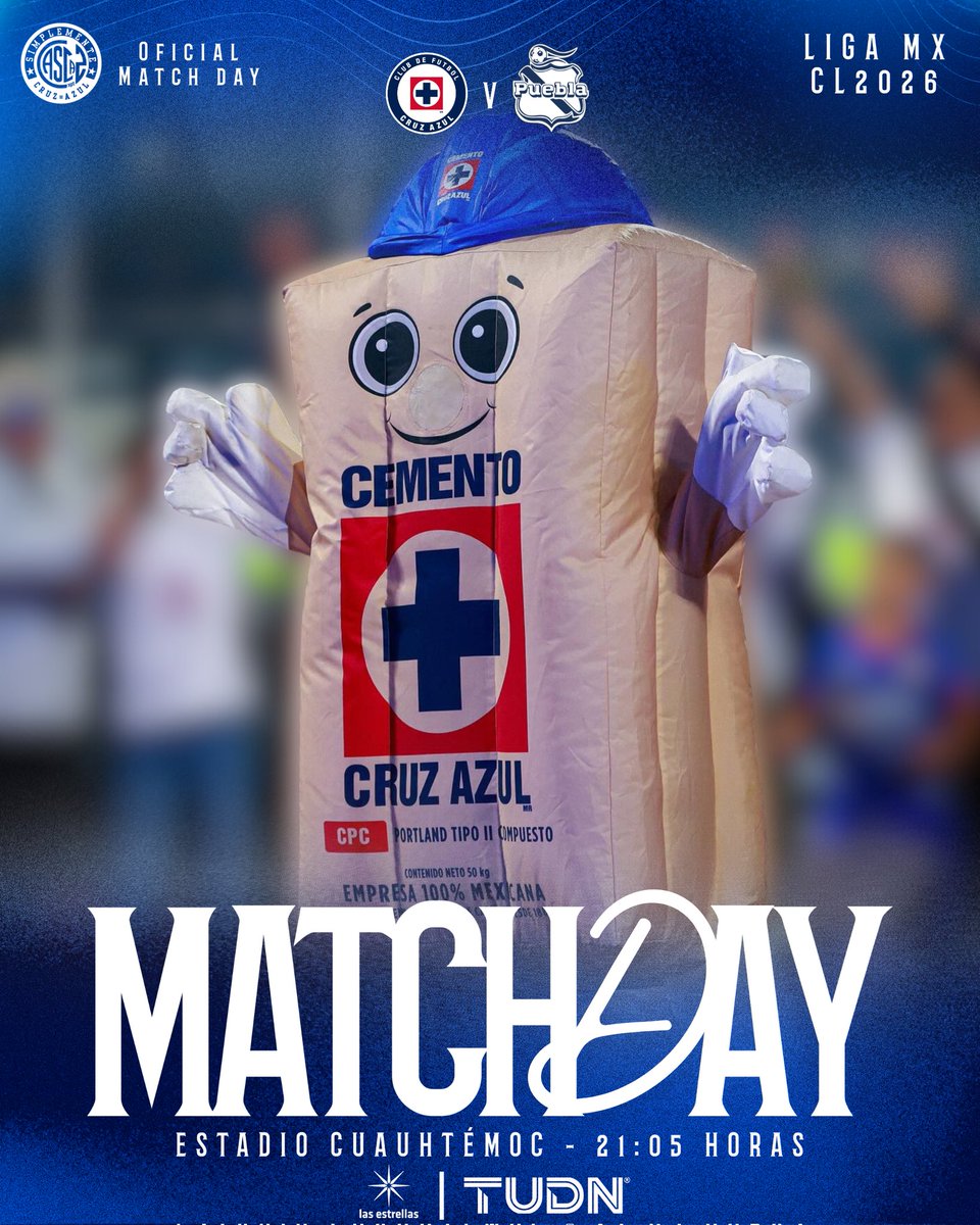 Sábado de Cruz Azul 🚂💙

🔹 Jornada 3 - CL26
🆚 <a href="/ClubPueblaMX/">Club Puebla🎽</a> 
⌚ 21:05hrs
🏟️ Estadio Cuauhtémoc 
📺 <a href="/Canal_Estrellas/">Las Estrellas</a> | <a href="/TUDNMEX/">TUDN MEX</a> 

#CruzAzul #LaFranjaNosUne