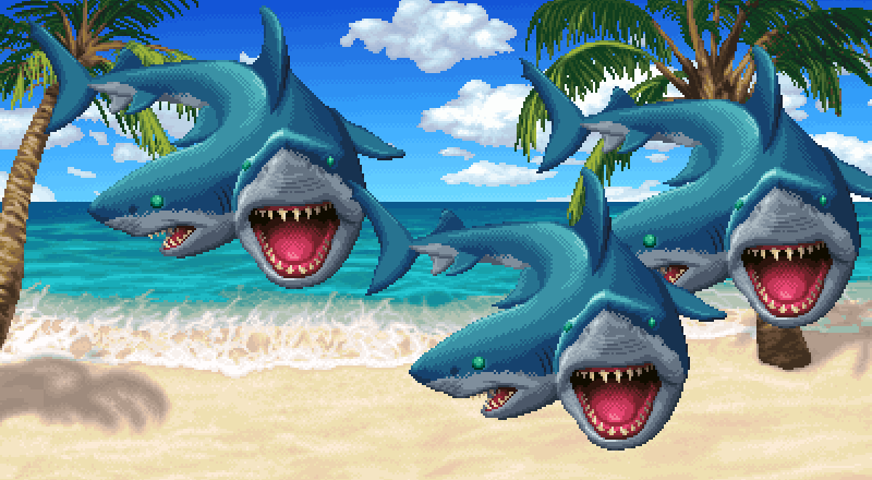 サメ映画好きな方々にも安心して遊べる #エレマスタ #pixelart #ドット絵