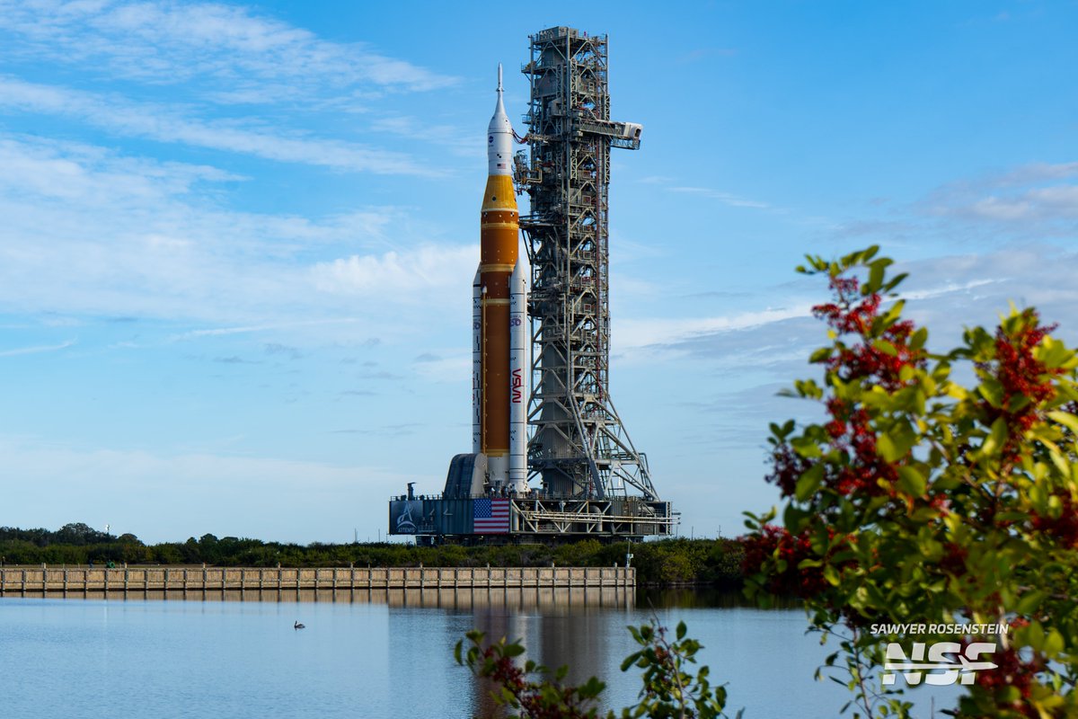 When nature mixes with science. 

SLS continues its roll out to LC-39B ahead of the first mission to send humans to the moon since 1972: Artemis 2!

This ride will take 4 people around the moon...and the bird in the water could care less.

If YOU care though, watch the rollout!