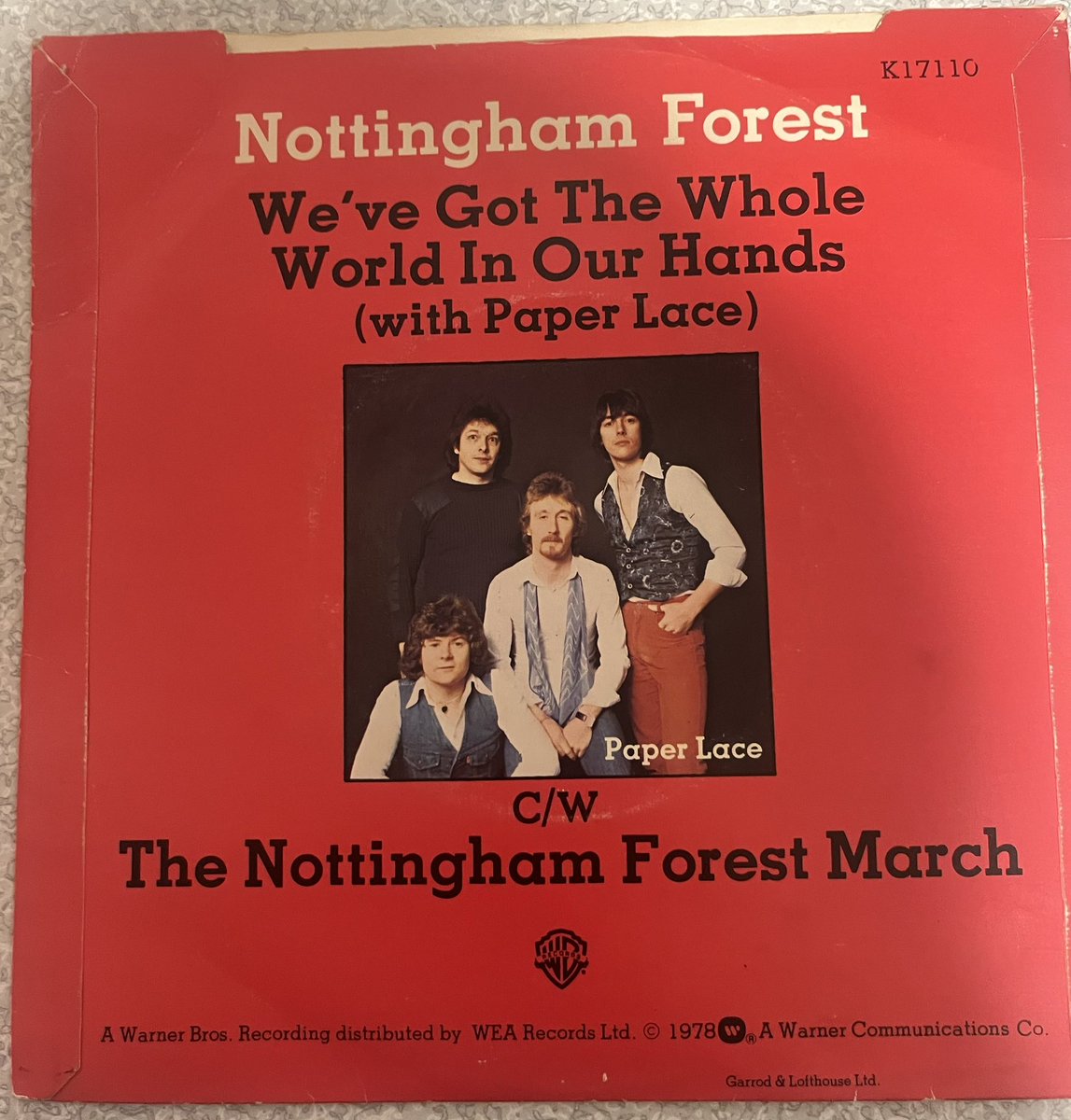 Moomin1314's tweet photo. My lovely friend found this in a bargain bin and gifted me it, because she knows 2 of the things I love most are #nffc and #vinyl. Loving the handwritten squad list and blacked out faces of Woods and Withe because they’d been sold. https://t.co/5x7txlZtGn