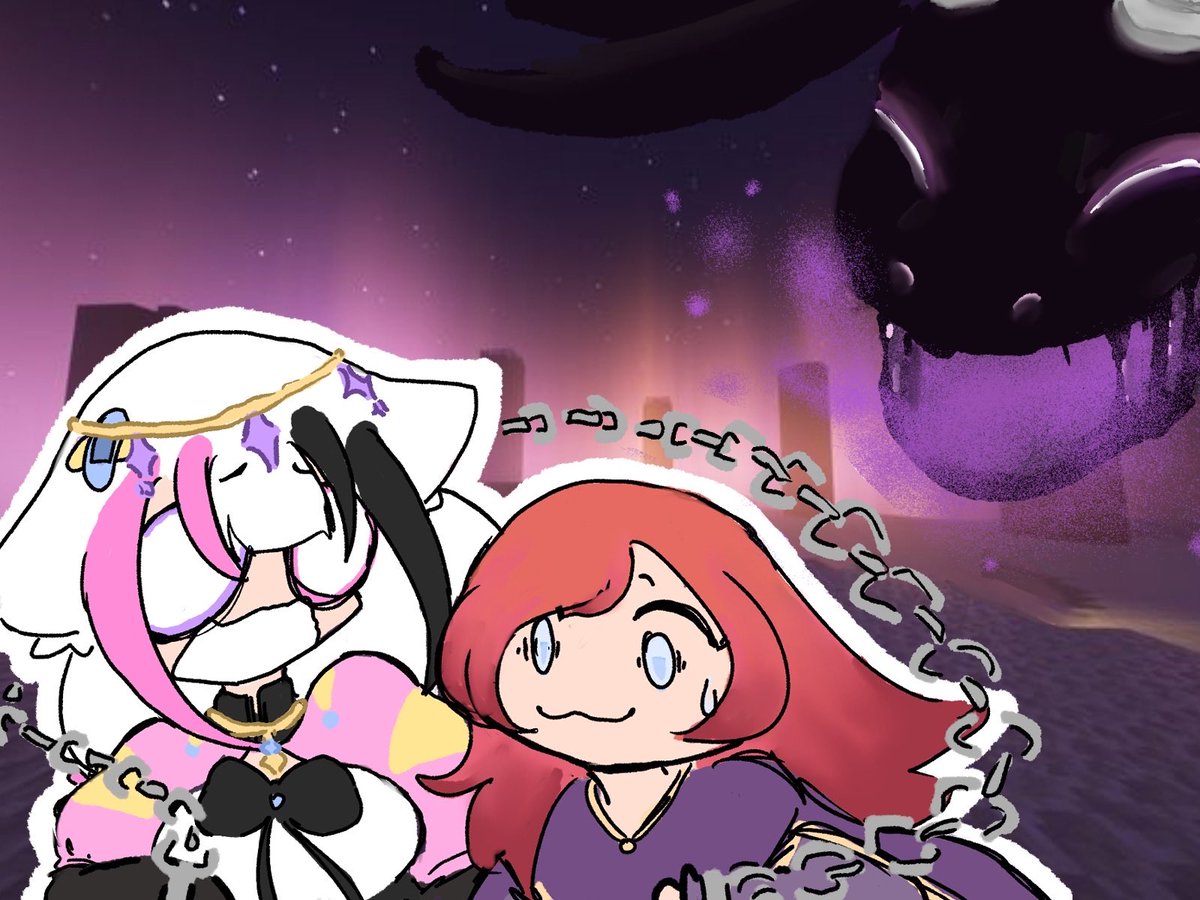 Tomorrow at 5 PM CET me and <a href="/FlowergotPowers/">Flowers</a> will attemp to beat the ender dragon while being chained together LIVE! (twitch.tv/who_is_natt_) >:) SEE YOU ALL THEN!!! 
(Art by <a href="/MapleDustt/">Maple</a>)