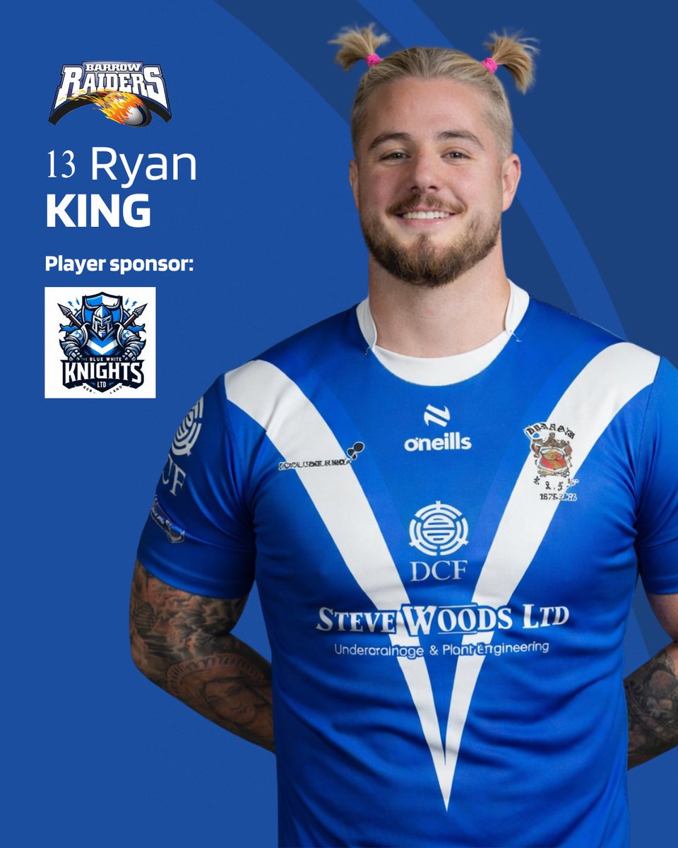 BarrowRaiders's tweet image. 𝟏𝟑 | 𝐑𝐲𝐚𝐧 𝐊𝐢𝐧𝐠 🤝 The Blue and White Knights

Was recently photographed down on one knee, this must have been AI because we know his knees are dodgy. Hairline gives the McDonalds logo a run for its money. Often seen with his little packed lunch bag in tow. Camp.