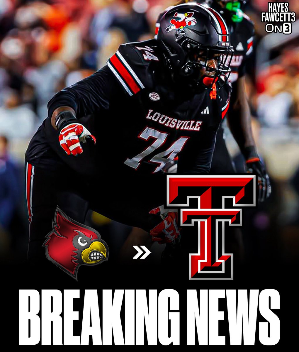BREAKING: Louisville transfer OL Jordan Church has Committed to Texas Tech, he tells <a href="/On3/">On3</a>

The 6’4 320 OL has totaled 1,265 snaps in his college career thus far

He’ll have 2 years of eligibility left

on3.com/transfer-porta…