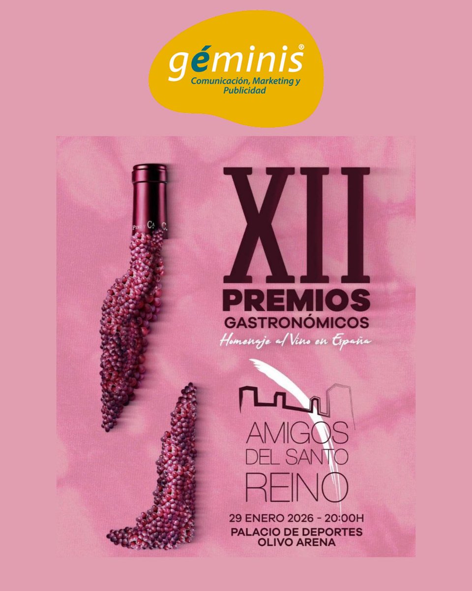 📰📻📺Confiamos la imagen y comunicación de los #xiipremiosgastronomicosamigosdelsantoreino a Géminis Comunicación, Marketing y Publicidad.

Un año más, esta emblemática agencia jiennense es la responsable de ponerle color e ideas a nuestro gran evento.

¡Gracias! 👏🏻👏🏻👏🏻
