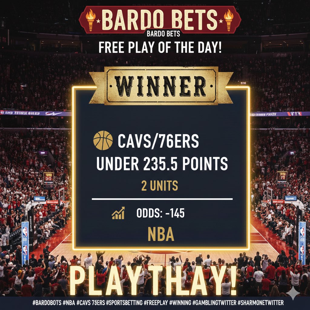 🚨FREE PLAY WINNER🚨

Just like that we are 16-6 🕺🔥 If you want more plays like this JOIN the FREE link in my bio 📲

#Gambling𝕏 #NBA #bardobets