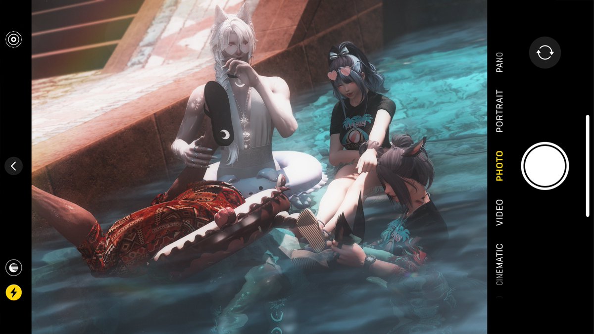 penguxiv's tweet photo. Fell into the pool at the OASIS pool party and my friends are just laughing! 😭 https://t.co/6g8shIP97t