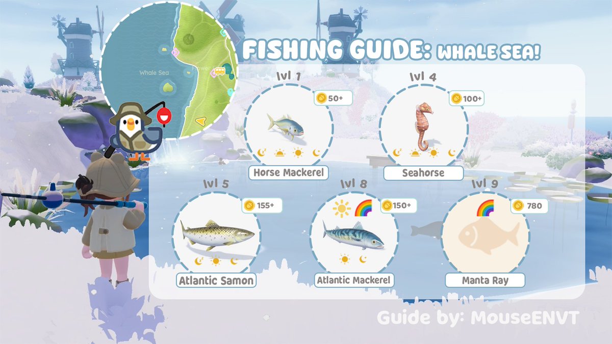Heartopia Fishing Guide !! 🎣 
More locations!

🐟Meadow Lake
🐟Suburban Lakes
🐟Tranquil River
🐟Whale Sea

♡︎/⟳ appreciated! ₍ᐢ. .ᐢ₎ 
#HeartopiaSlowLife #Heartopia <a href="/MyHeartopia/">Heartopia</a>