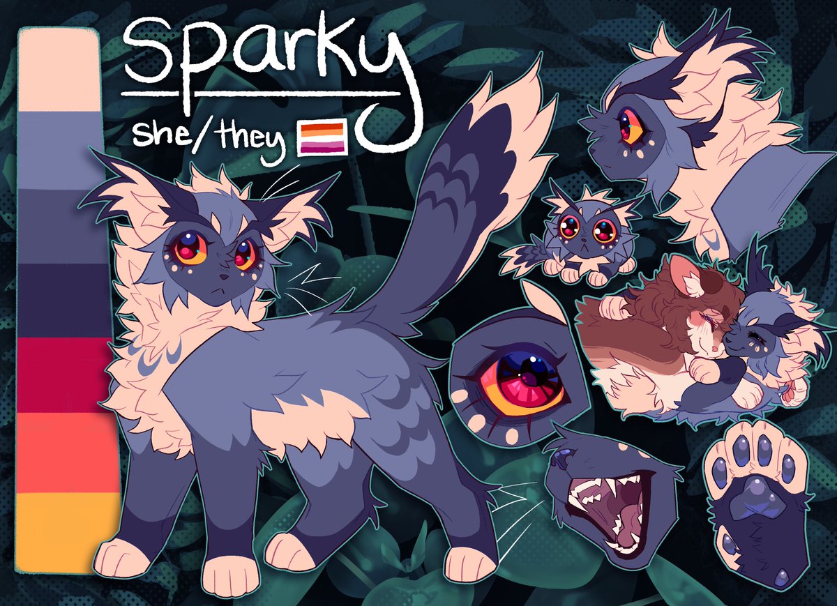 New sparky design! Each time I redesign her she becomes more owl like