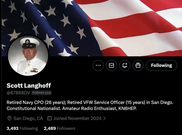 I have a nice 4-pack of Veterans for you to support. 

Follow, repost, and comment when done. This combo really helps drive connections and connections are what matter in life! 🫡

<a href="/67868DV/">Scott Langhoff</a> 
<a href="/PatrickMil31092/">Patrick Miller</a> 
<a href="/DigitalMRE/">Alan J. Mackinder</a> 
<a href="/MikeBoscia/">Mike Boscia</a>