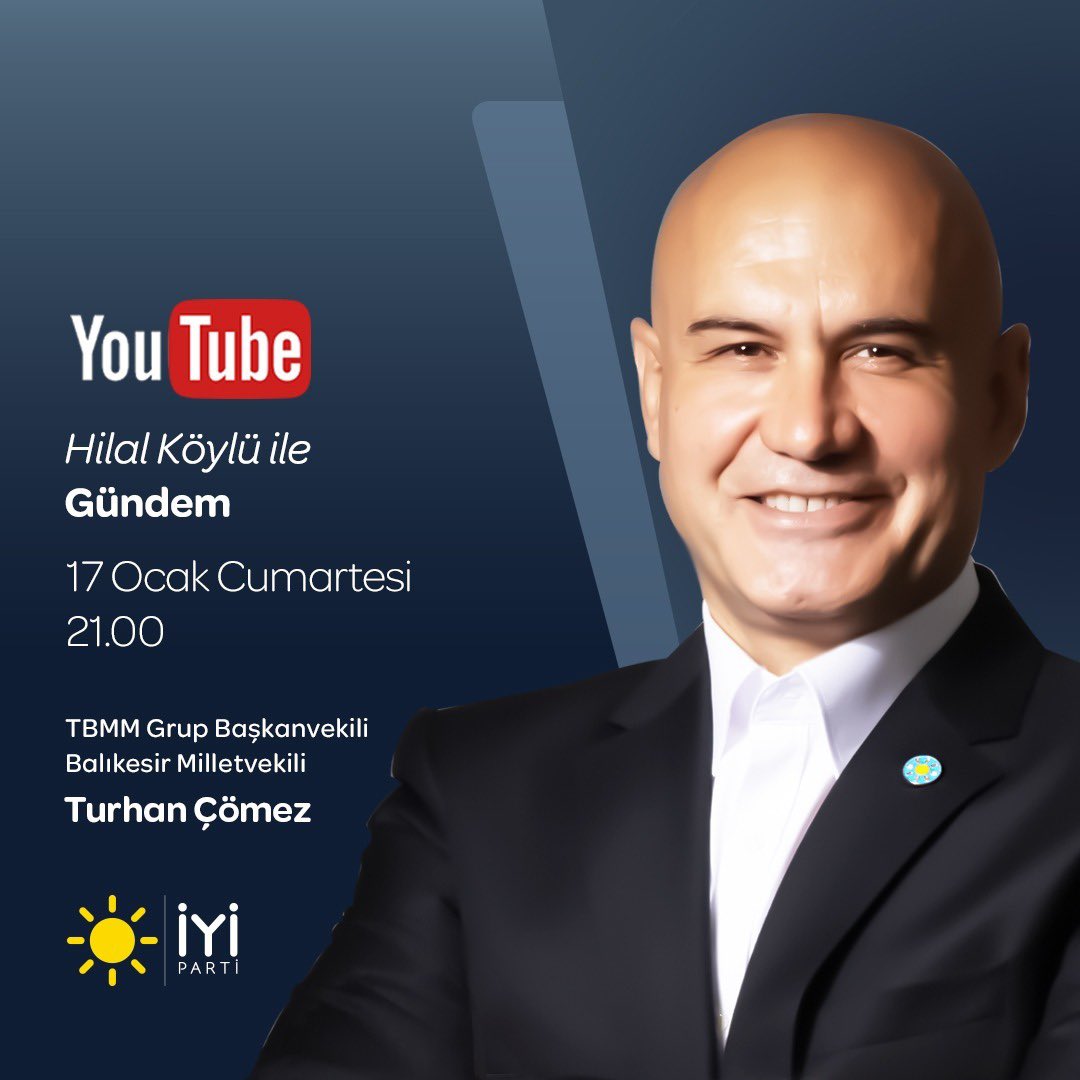 TBMM Grup Başkanvekilimiz Sayın Turhan Çömez <a href="/ComezTurhan/">Turhan Çömez</a>; 

🗓 17 Ocak Cumartesi (bugün)
⏰ 21.00'de 
📺 Hilal Köylü YouTube kanalında 

Hilal Köylü ile #Gündem programına konuk oluyor. 

Sizleri de ekran başına bekliyoruz.👍🏻