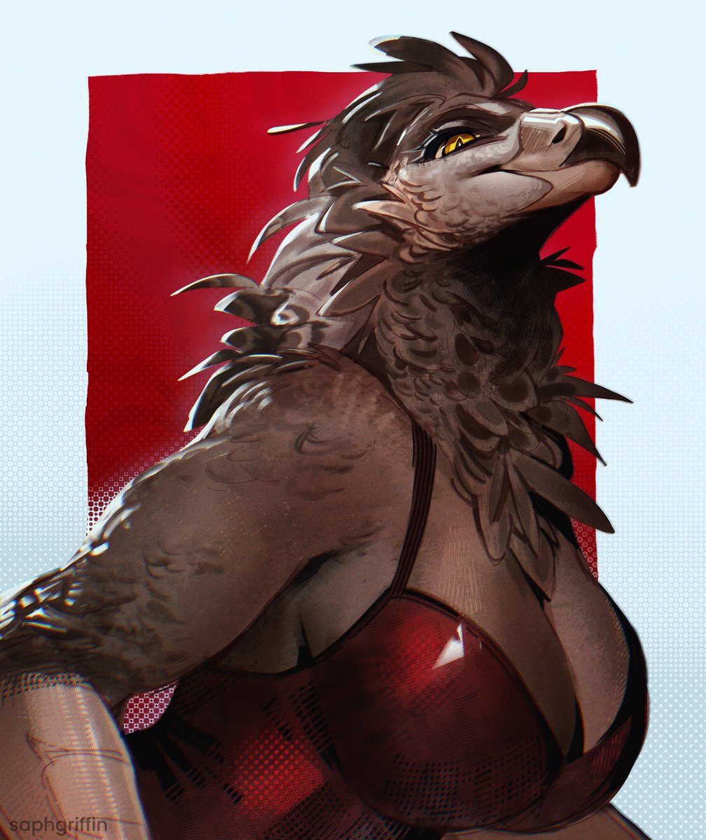 Although typical gossip about the elusive crime boss Lucia only recount her ruthless machinations and deviant attitude, those who are lucky to have met her were left impressed by one thing: her beauty.

Amazing vulture mama art I got from <a href="/saphgriffin/">Saph ✍️💙</a> 🪶