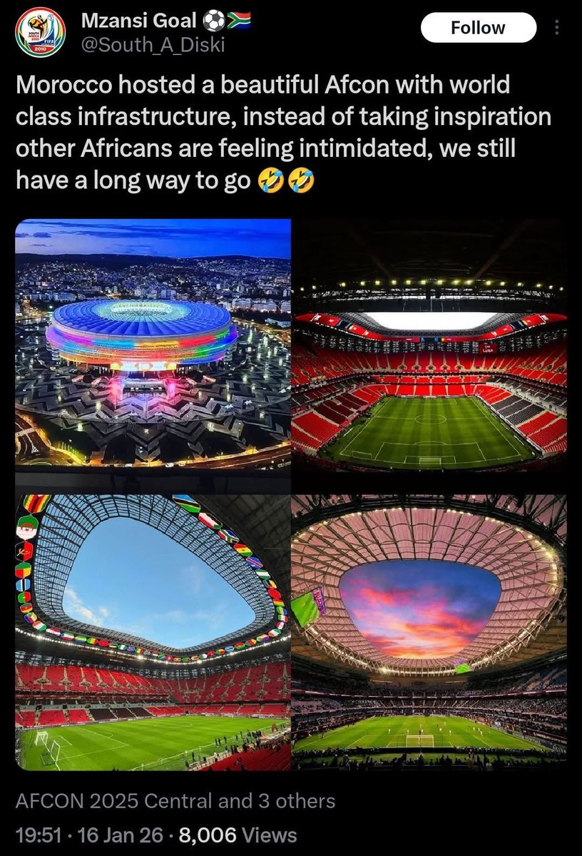 WesternSaharaQ's tweet image. الخلاصة:

دور 16: الله #المغرب حلو الملاعب عالمية ، نظام صرف المياه في الملاعب خرافي لا يضاهيه قطر ولا أوروبا ولا أمريكا، الله المطر يومين ولا حاجة تأثرت، الفنادق عالمية، النقل ممتاز، البنية التحتية متطورة، المغاربة جمال ومضيافيين وكرماء

دور الربع: التحكيم يحابي المغرب، لقجع…