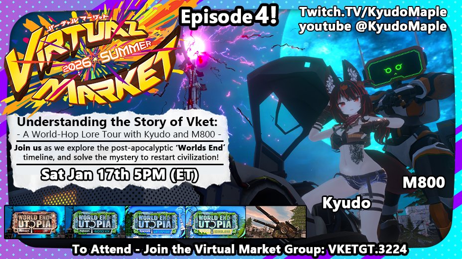 KyudoMaple's tweet image. Can't be there in virtual? Check us live @ twitch.tv/kyudomaple
Group: vrc.group/VKETGT.3224