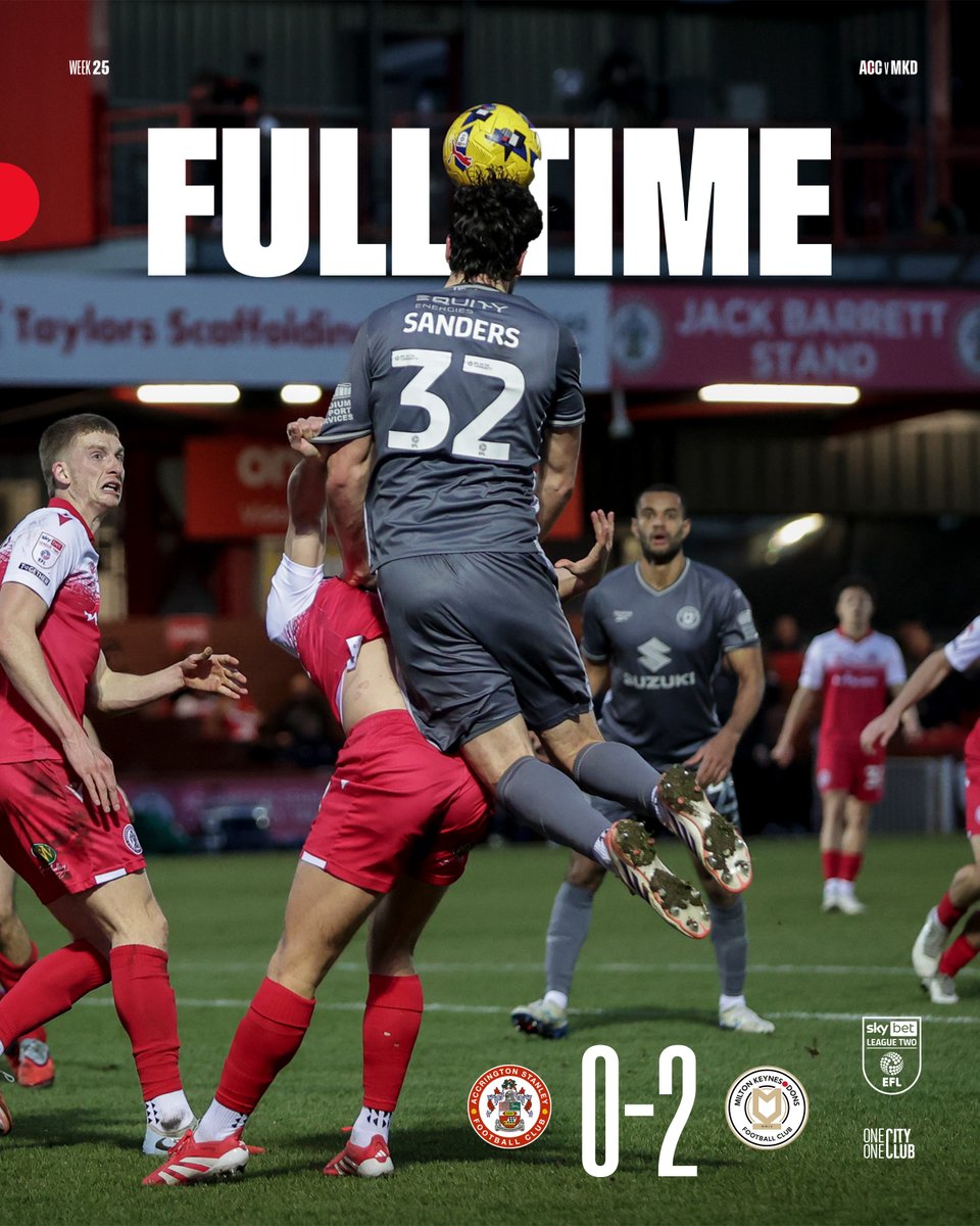MKDonsFC's tweet image. Full-Time ⏹️ 

Victory on the road and a first win of 2026! 🎉

#ACCMKD 0-2 | #COYD