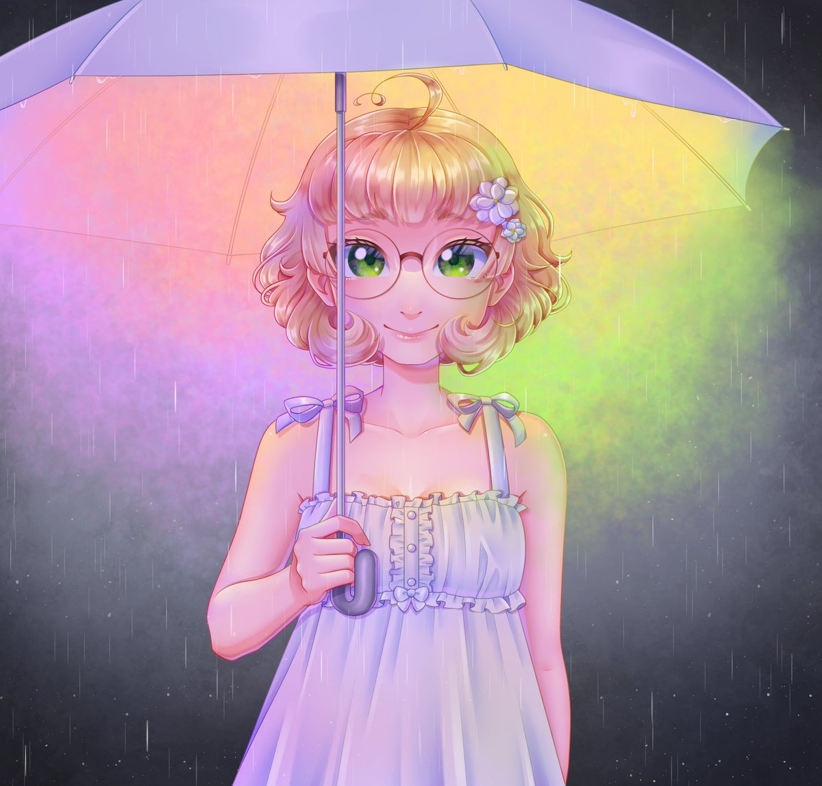 _yurimiko_'s tweet photo. This is the third redraw of this artwork. I don’t remember what idea I put into it before, but now the idea is this:
The world has long turned gray for Yumiko, yet Yuriko still shines for her in all its colors.
#art #animeart #animestyle #oc #digitalart https://t.co/038nYLzCMo